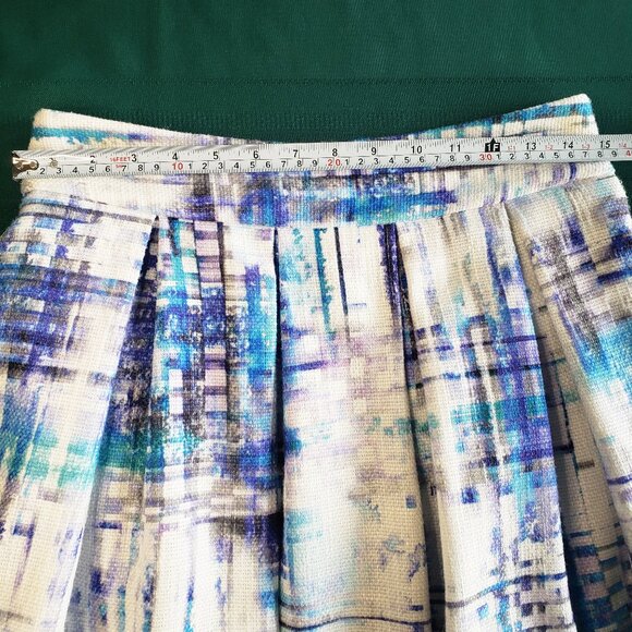 Sinequanone Paris  Bright Watercolour Tweed Fabric Skirt Purple Blue White - Picture 6 of 13